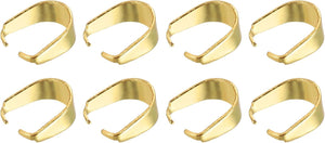 50Pcs Pinch Clip Clasp, 4 x 9mm Pinch Clip Pendant Bail Connector Stainless Steel Pinch Bail for Pendants Jewelry Making DIY Craft, Gold