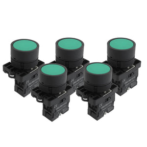 A12082000ux0366 1 NO N/O Green Sign Momentary Push Button Switch, 600V, 10 Amp, ZB2-BE101C, 5 x 22 mm