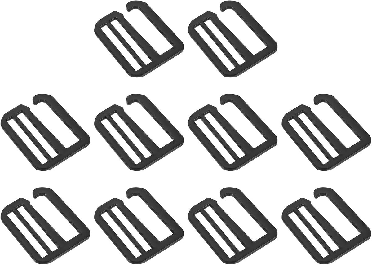 LinkMejor Metal G-Hook Webbing Buckles, Adjustable Flat Tri-Glide Slide Buckles - for Backpack Strap Webbing
