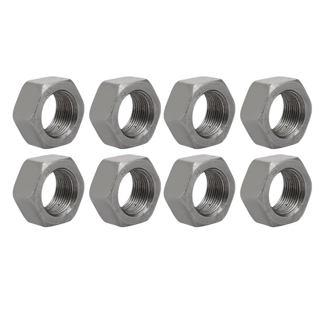 8pcs M22 x 1.5mm Pitch Metric Fine Thread Carbon Steel Left Hand Hex Nuts