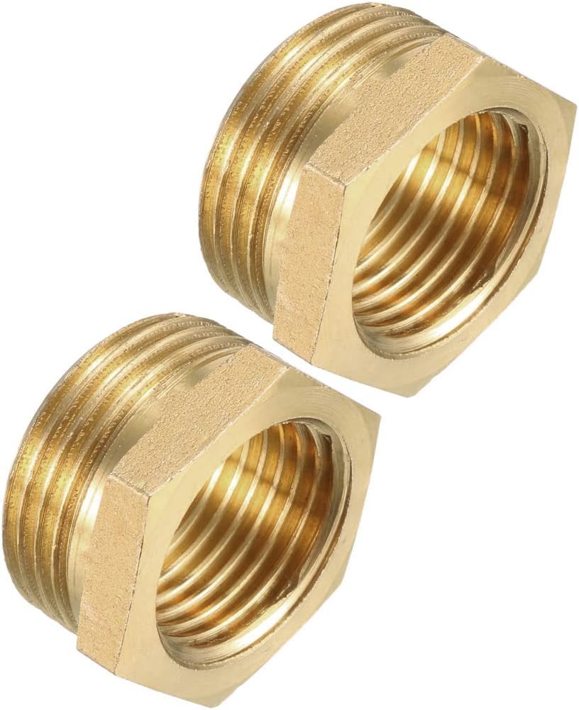 Brass Threaded Pipe Fitting G3/4 Male X G1/2 Female Hex Bushing Adapter 2pcs