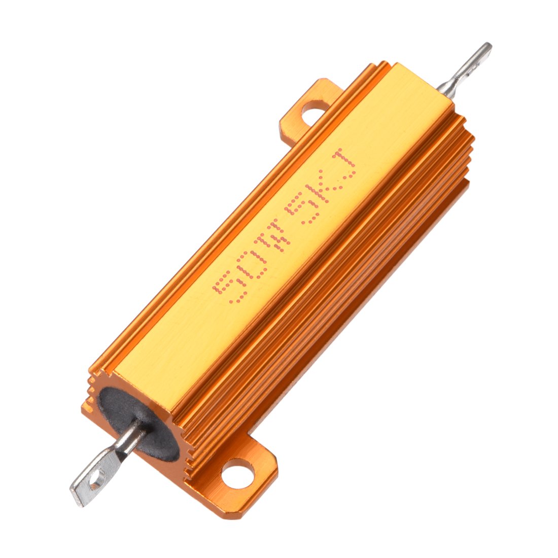50W 5k Ohm 5% Aluminum Housing Resistor Screw Tap Chassis Mounted Aluminum Case Wirewound Resistor Load Resistors Gold Tone 1pcs