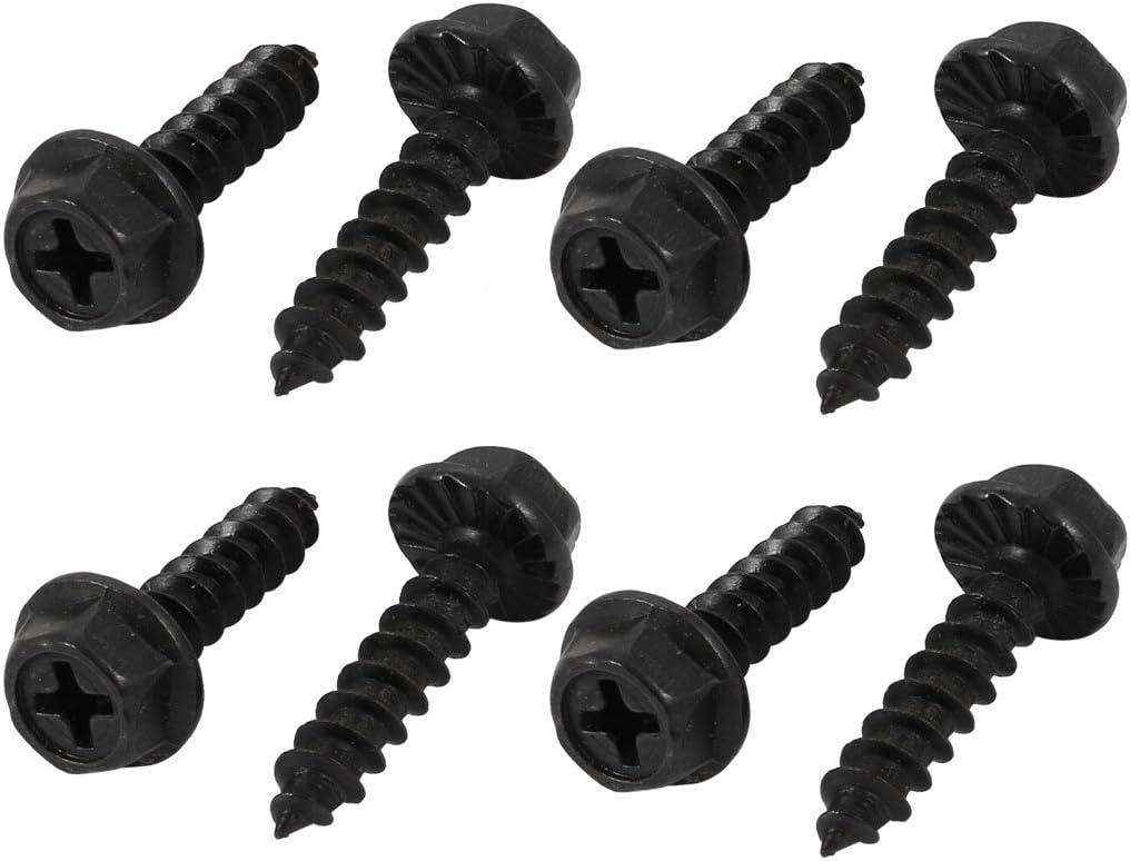 M5x20mm Iron Zinc Plated Self-Tapping Hex Flange Phillips Drive Blot Screw 8pcs