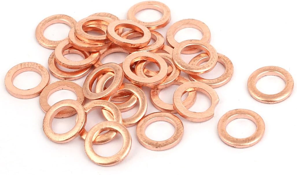 30pcs 5mmx8mmx1mm Copper Flat Ring Sealing Crush Washer Gasket