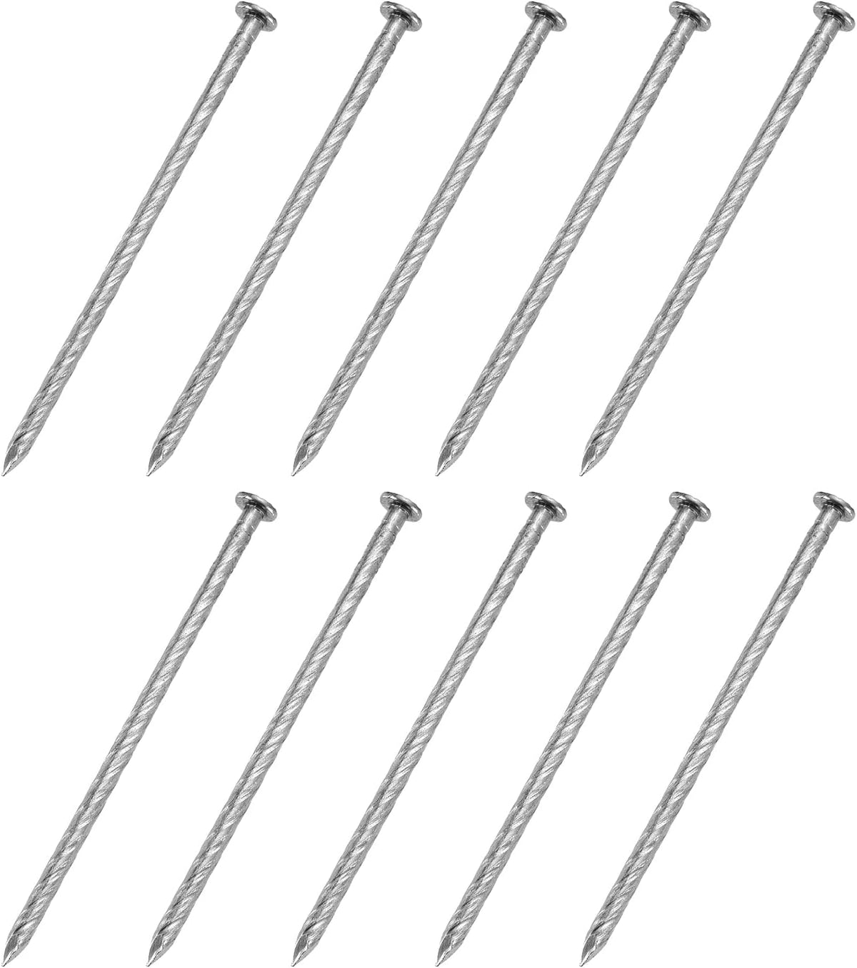 50Pcs Fence Deck Nails, 3 Inch 304 Stainless Steel Spiral Deck Nail Spiral Shank Spikes for House Floor Repairing Wall Woodworking, Silver