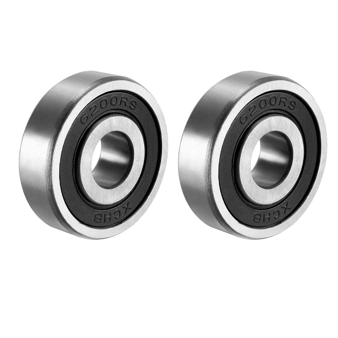 6200RS Deep Groove Ball Bearing Single Sealed 160200, 10mm x 30mm x 9mm Chrome Steel Bearings (Pack of 2)
