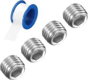 4Pcs M8x1x8 304 Stainless Steel Pipe Plug Fitting, Male Thread Internal Hex Socket Pipe Cap, Countersunk Plug for Sealing Pipe Port, Pneumatic Solenoid Valve