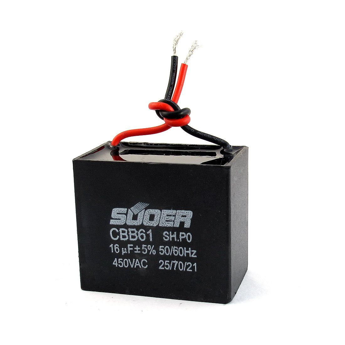 AC 450V 16uF 5% Wired Connector Electric Fan Running Capacitor CBB61