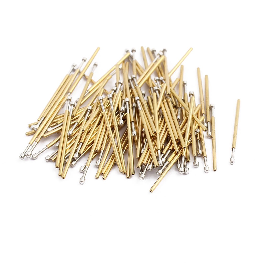 100pcs P50-D2 0.68mm Dia 16.5mm Length Metal Spring Pressure Test Probe Needle