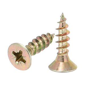 100pcs #10x3/4 Phillips Flat Head Sheet Metal Screws, Carbon Steel Cross Drive Self Tapping Wood Screws Chipboard Screw for Sheet Metal, Wood, Color
