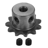 #25 Chain Roller Sprocket 5mm Bore 25.5mm OD, 11 Tooth 45# Steel ANSI Chain NO.25 Roller Sprocket Round Hole with Set Screws for ISO 04C Chain, Natural Finish