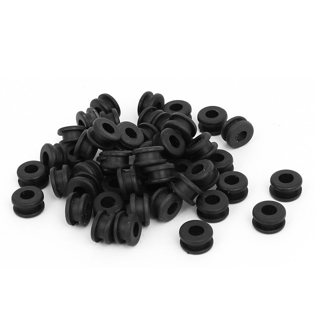 Flat Rubber Ring Sealing Grommet Wiring Gasket Black 5mm Inner Dia 50pcs