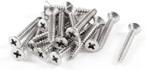 30mmx4mm Thread Diameter Stainless Steel Crosshead Self Tapping Screw 20Pcs
