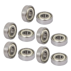 10 Pcs 19mm x 7mm x 6mm Single Row Metal Deep Groove Ball Bearing 607Z