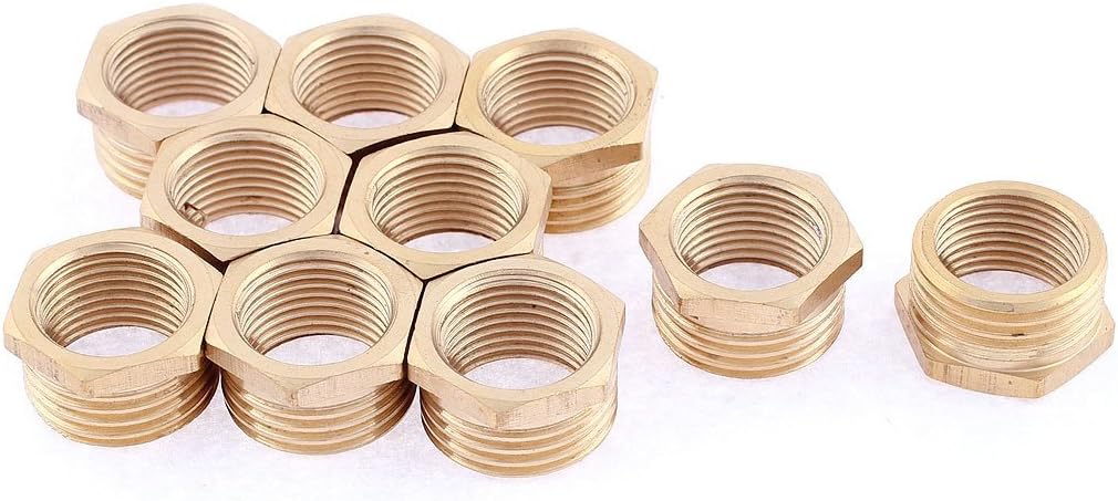 1/2BSP Male x 3/8BSP Female Thread Hex Reducer Bushing Pipe 10pcs