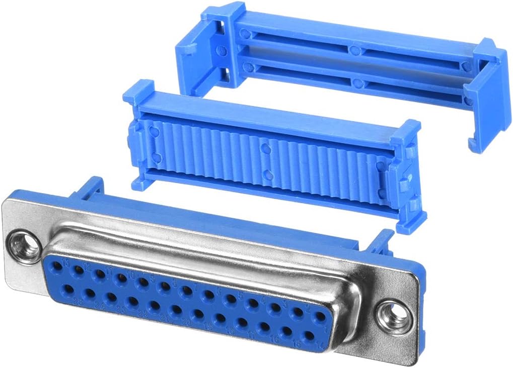 IDC D-Sub Ribbon Cable Connector 25-pin 2-Row Female Socket IDC Crimp Port Terminal Breakout for Flat Ribbon Cable