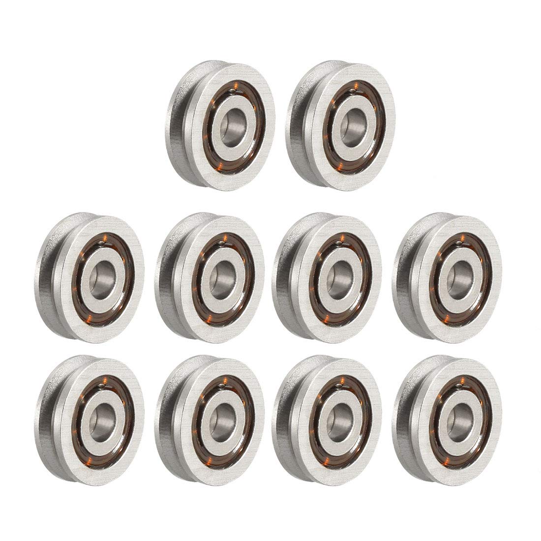 V623 V-Groove Ball Bearing 3x10x3mm 623VV Open Type Guide Pulley Wheel Bearings 10 Pack