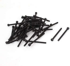 M3 x 40mm Alloy Steel Hex Bolt Socket Head Cap Screws Black 50 Pcs