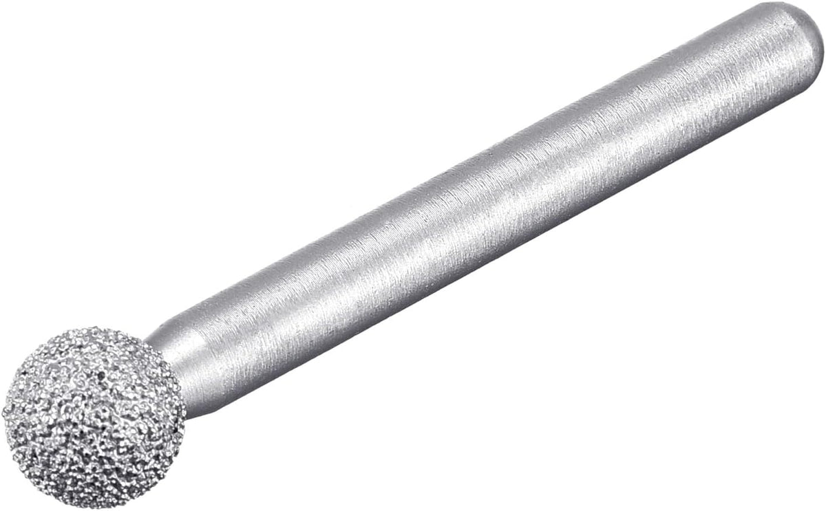 Diamond Mounted Points 60 Grit 10.5mm Brazed Grinder Sphere Head 6mm Shank Grinding Rotary Bit Marble Stone Carving Tool