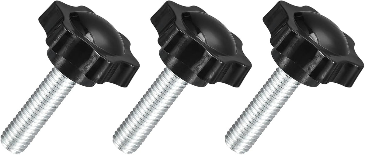 3Pcs M10 x 35mm Star Knobs, Plastic Hex Shaped Clamping Knob Screw Hand Tightening Replacement Knob for Umbrella Base Replacement knob