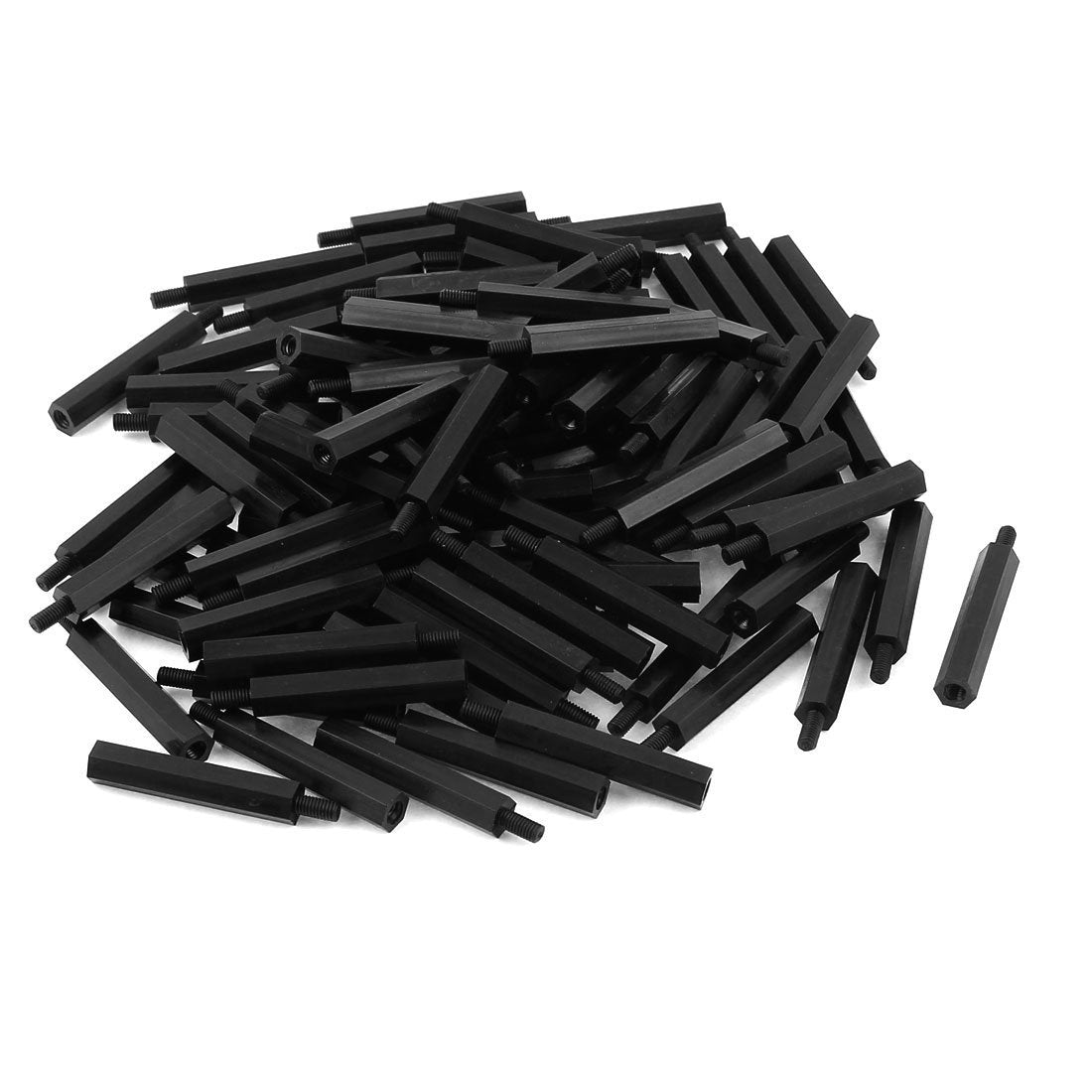 M3 30+6mm Male Female Thread Nylon Hex Standoff Spacer Pillar 100pcs
