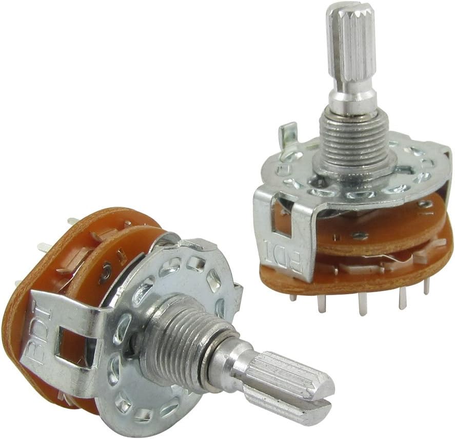 Split Shaft AC125V 0.3A 250V 0.6A 3 Positions Rotary Switch (Bag of 2)