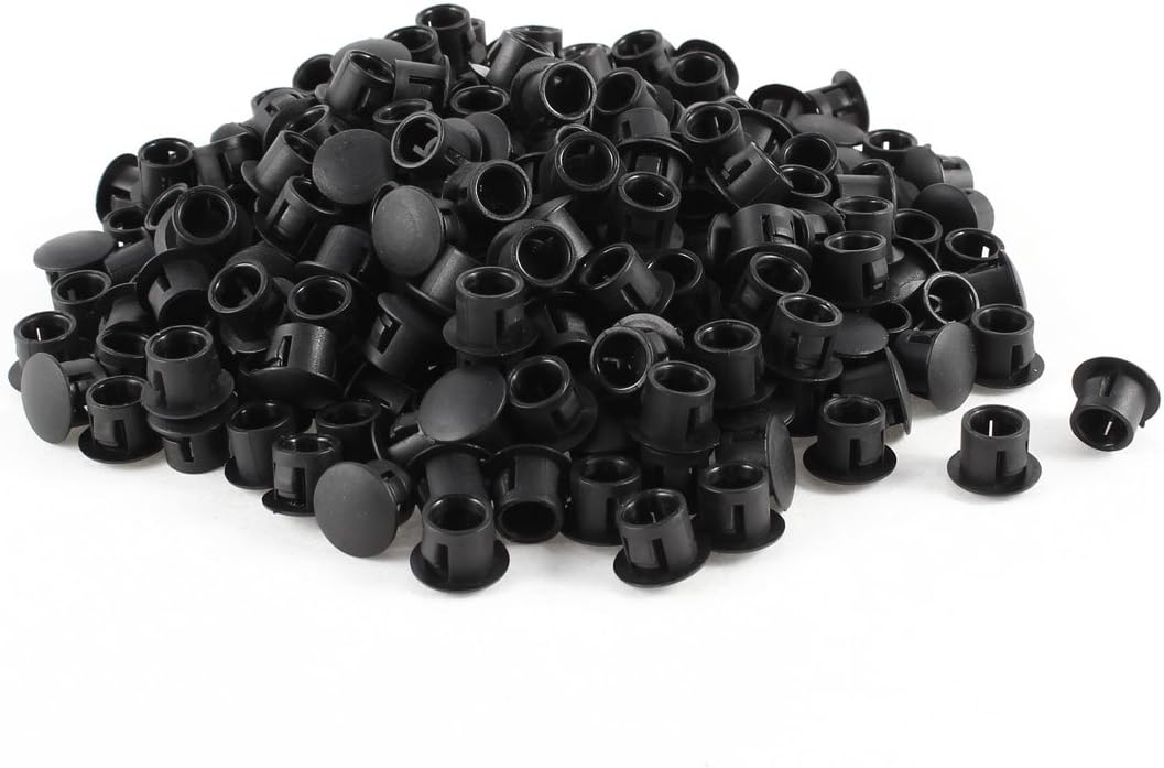 Plastic Locking Panel Hole Plugs 5/16 Inch 8mm Dia. 250 Pcs Black