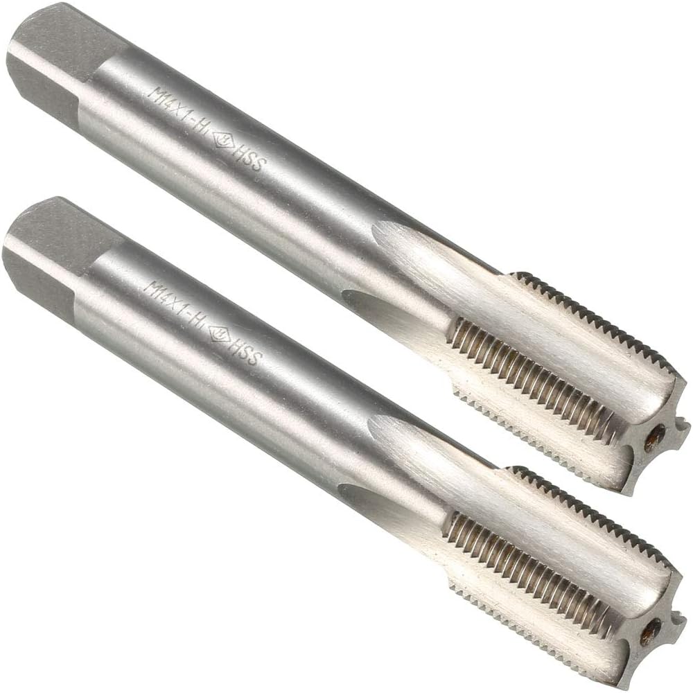 Metric Machine Thread Tap M1x 1 H2 High Speed Steel Straight Flutes Screw Tapping Threading Machinist Repair DIY Tool 2pcs