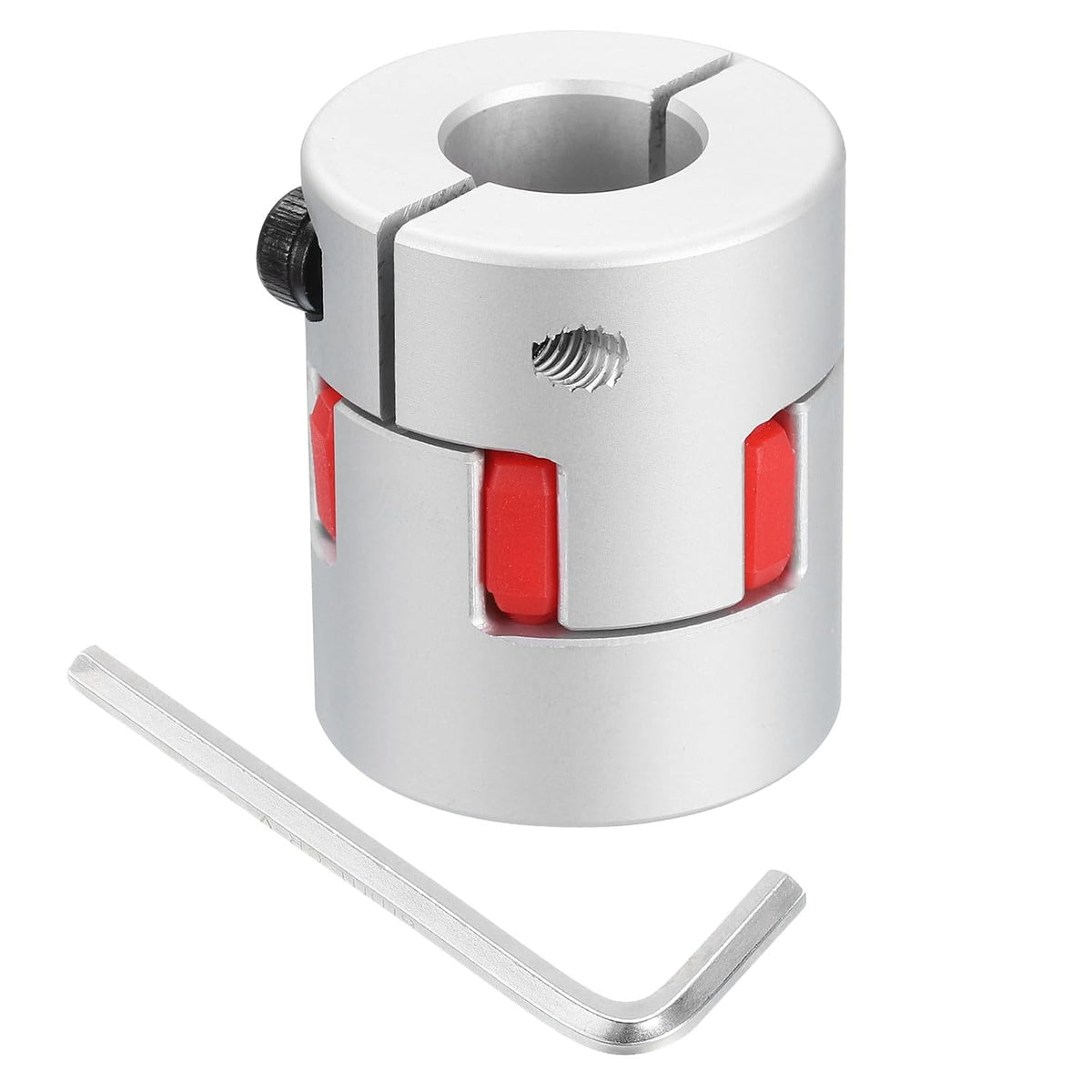 D30 L35 8mm to 14mm Flexible Plum Shaft Coupling Aluminum Motor Connector Flexible Spider Coupler for 3D Printer CNC Machine and Servo Stepper Motor (Silver Tone/Red)