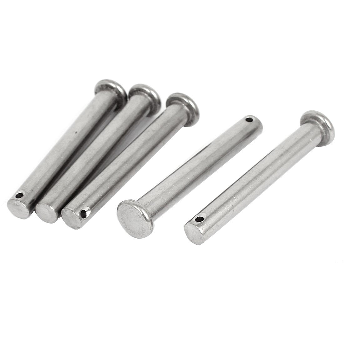 M8x60mm Flat Head 304 Stainless Steel Round Clevis Pins 5pcs
