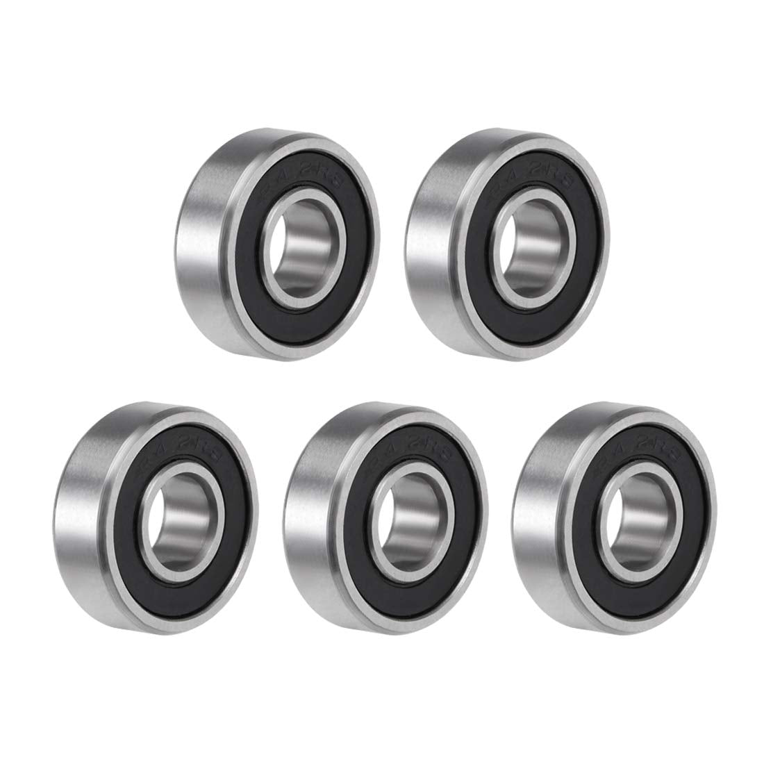 R4-2RS Deep Groove Ball Bearing 1/4"x5/8"x0.196" Double Sealed ABEC-3 Bearings 5-Pack