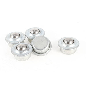 5 Pcs Silver Tone Metal Flange 14mm Ball Transfer Unit Mount Bearing