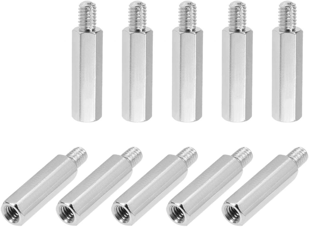 M4x20mm+6mm Male-Female Hex Nickel Plated PCB Motherboard Spacer Standoff for FPV Drone Quadcopter, Computer & Circuit Board Silver Tone 10pcs