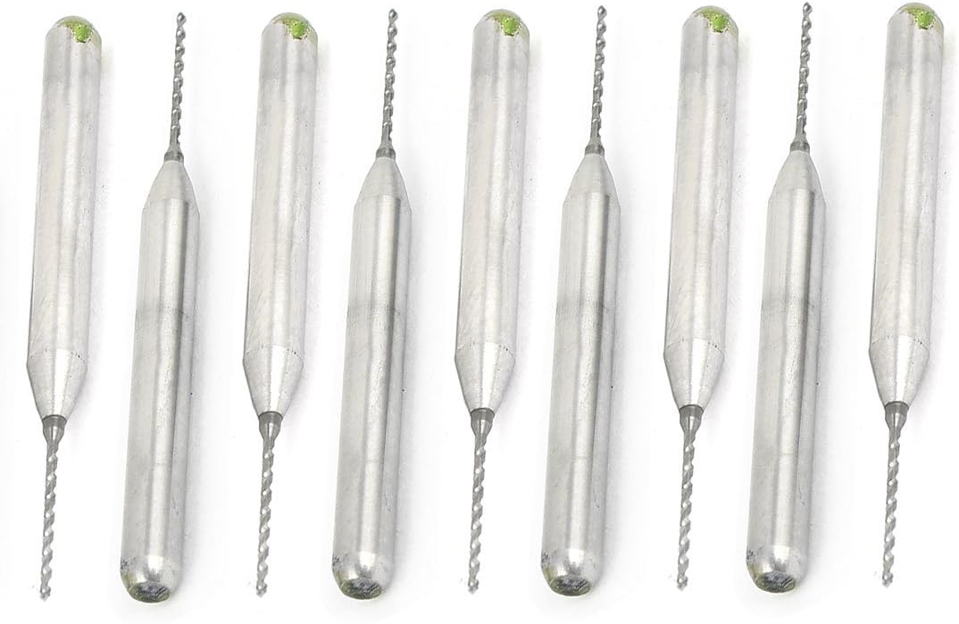 10pcs 0.6mm Tip Helical Groove Tungsten Carbide Micro PCB Drill Bits