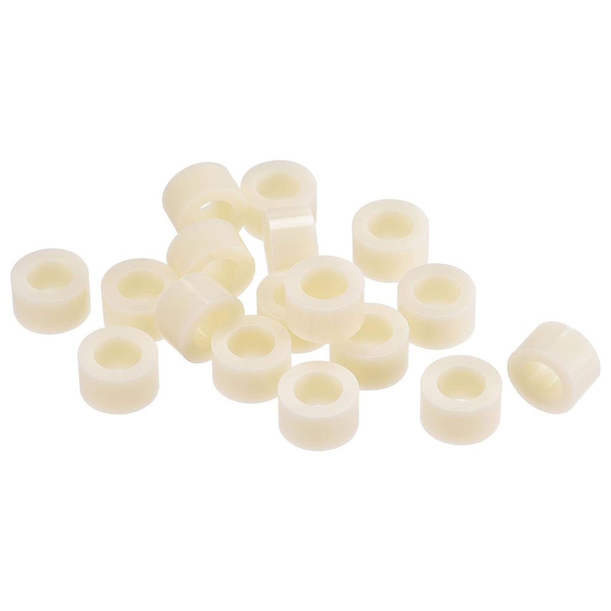 ABS Round Spacer Washer ID 8.2mm OD 14mm Length 8mm Plastic Standoff for 3D Printer, TV Wall Mounting, Electrical Outlet, Beige, 100Pcs
