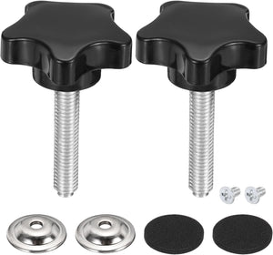 2Pcs Star Knobs, M8 x 40mm Plastic Knurled Thumb Screw Knobs 40mm Width Handle Replacement with Washer & Screw for Lawn Mower Umbrella Base Clamps Replacement Machinery