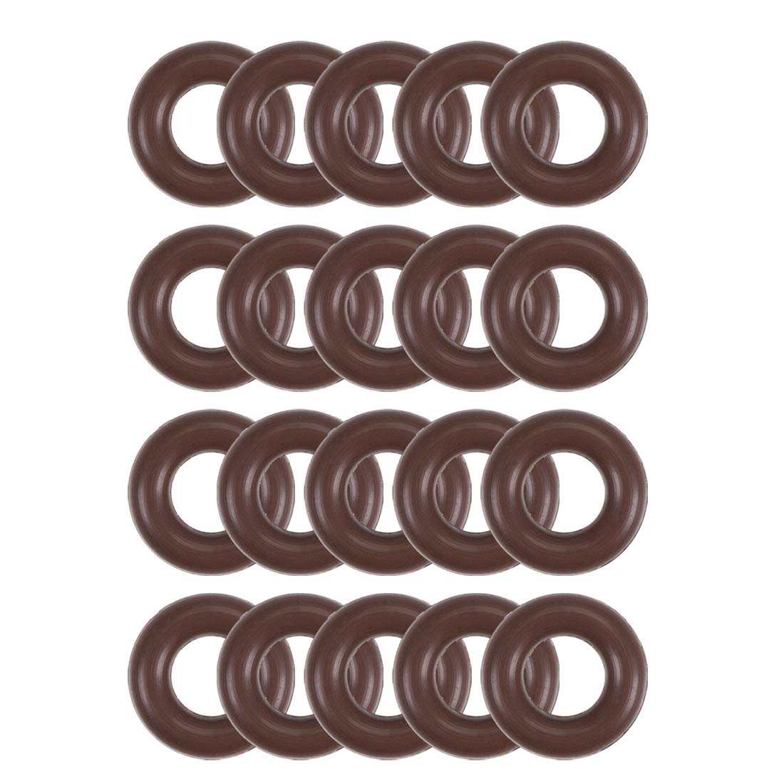 Fluorine Rubber O-Rings 8mm OD 4mm ID 2mm Width, Metric FKM Sealing Gasket, Pack of 20