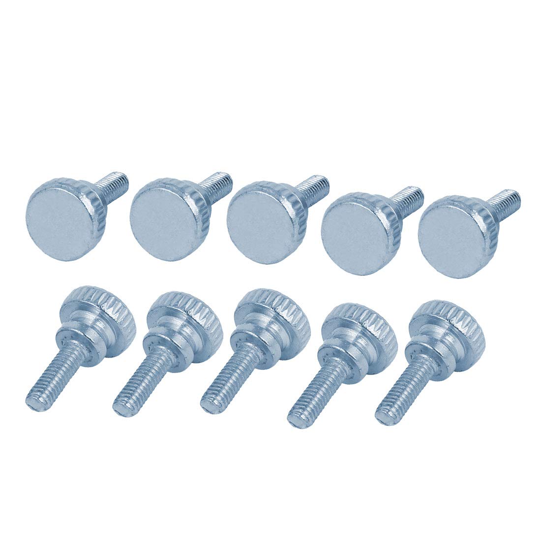 M4x12mm Carbon Steel Flat Point Knurled Head Thumb Screws Bolts 10pcs
