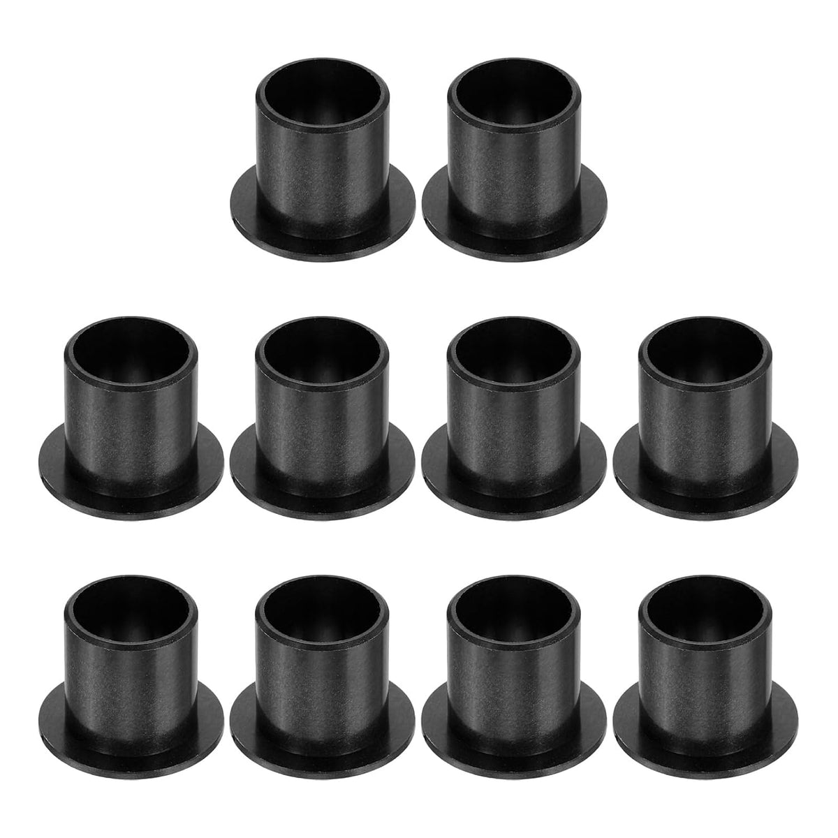 10Pcs Flanged Sleeve Bearing, Plastic Bushing ID 12mm x OD 14mm x Length 15mm POM Bushing, Black