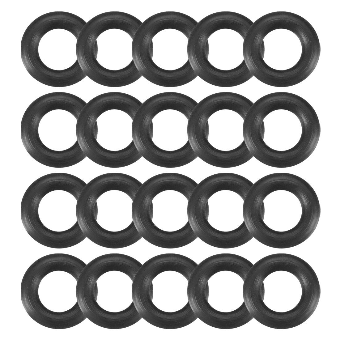 Nitrile Rubber O-Rings, 8mm OD 4mm ID 2mm Width, Metric Nitrile Rubber Sealing Gasket, Pack of 20