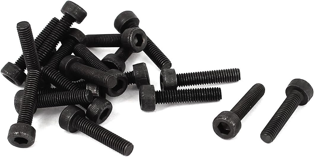 M3x15mm 17mm Length Metal Hexagon Socket Head Cap Screws Bolts 20Pcs