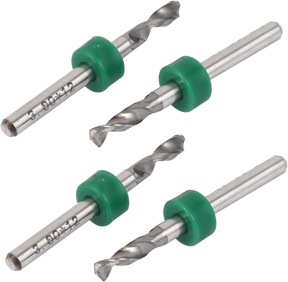 3mm Cutting Dia Spiral Flute Carbide PCB Micro Drill Bits Engraving Tool 4 Pcs