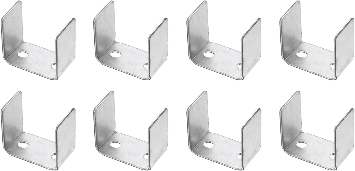 8 Pcs U Bracket for 1.65" Panels, 27 x 46 x 41mm Metal U Shaped Fasteners Brackets for Guardrail or Partitions Connection, Silver