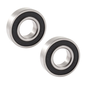 6002RS 32mm Outer 15mm Inner Single Row Deep Groove Ball Bearing 2Pcs