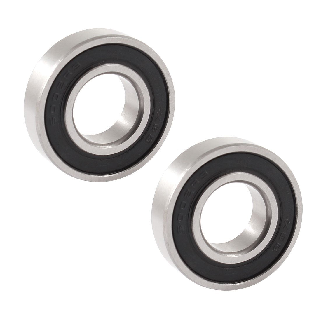 6002RS 32mm Outer 15mm Inner Single Row Deep Groove Ball Bearing 2Pcs