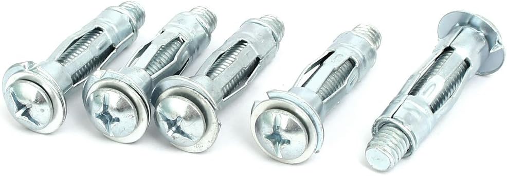M8x37mm Expansion Bolt Sleeve Anchor 5pcs for 6mm-13mm Hollow Wall