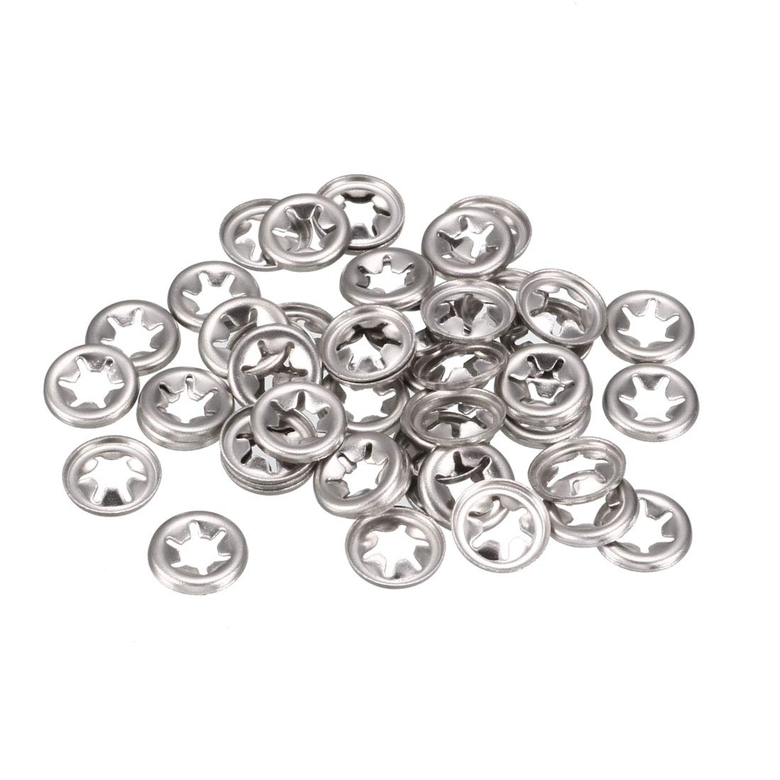 M5 ing Washer 4.6mm I.D. 12mm O.D. Internal Tooth Washers Push-On Locking Speed Clip 304 Stainless Steel 50pcs