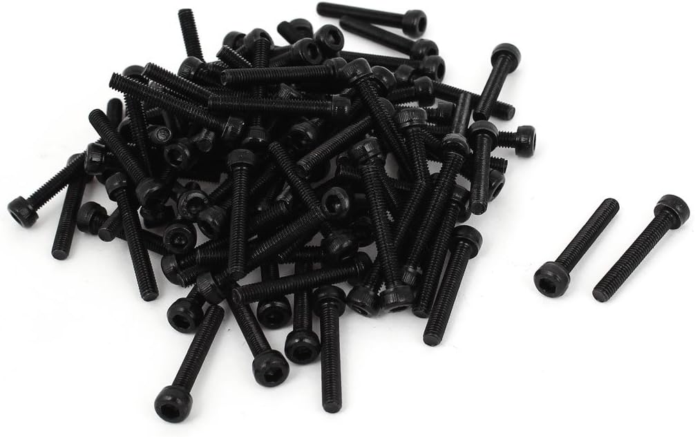 M3 x 20mm Alloy Steel Hex Bolt Socket Head Cap Machine Screws Black 100 Pcs