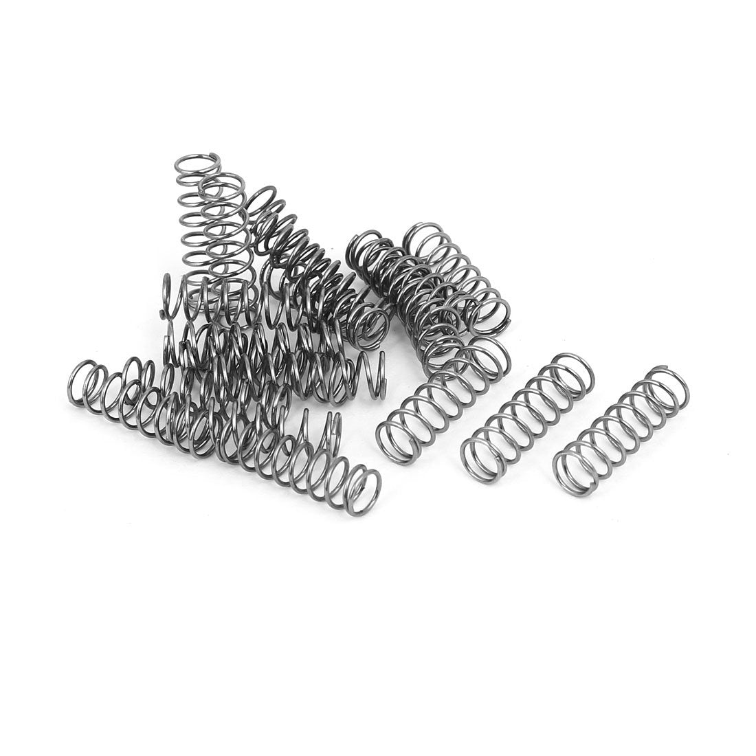 Compression Spring,304 Stainless Steel,6mm OD,0.6mm Wire Size,20mm Free Length,Silver Tone,20Pcs