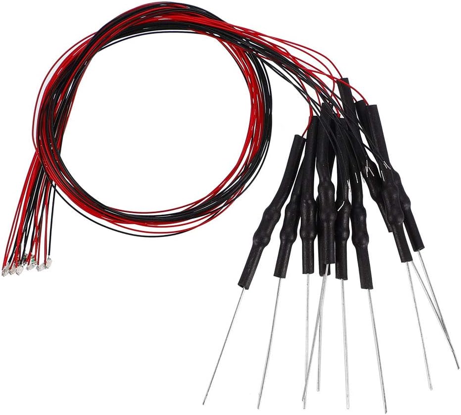 10pcs Prewired 0603 Emerald-Green Surface Mounted Devices LED Light Emitting Diode - DC 6-18V Micro Wired Soldered Mini LED Lights with Resistor